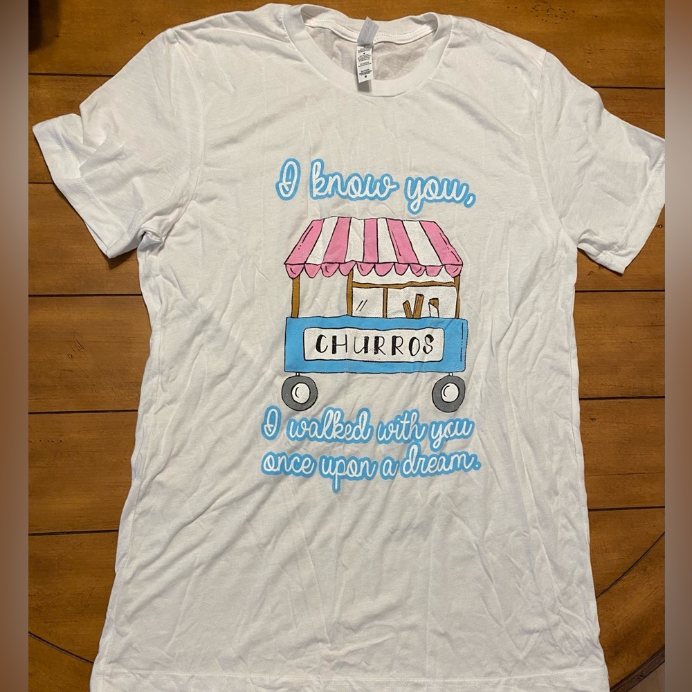 Happiest tees on earth sleeping beauty xDisneyland churro cart mashup top size M